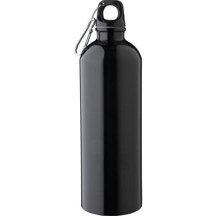 GI1204263-01Recycelte einwandige Edelstahlflasche _750 ml_ Emeric_ schwarz