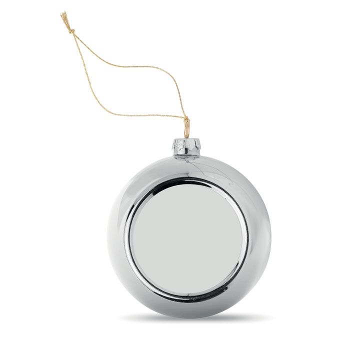 CX1466-14Happy Ball Weihnachtskugel Sublimation_ silber