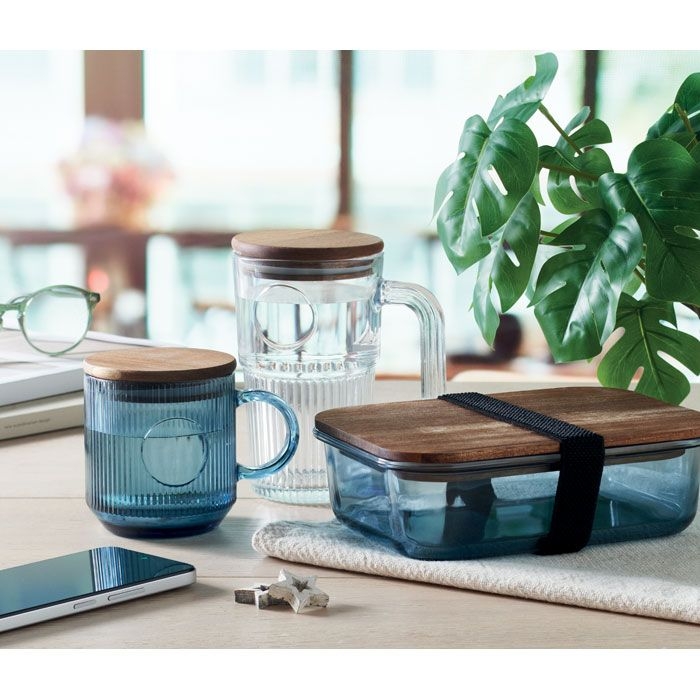 MO2752-23Vitrio Mug Gerippter Glasbecher 300ml_ transparent blau
