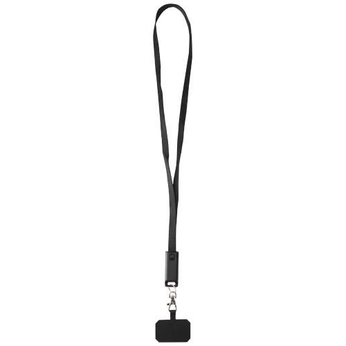 PF124447-2Franz 5 in 1 Lanyard Kabel aus recyceltem Kunststoff fuer Smartphones mit integrierter Datensynchroni