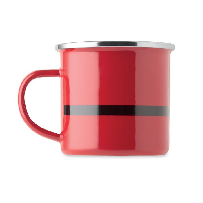 CX1596-05Santamel Emaille-Becher 300ml_ rot