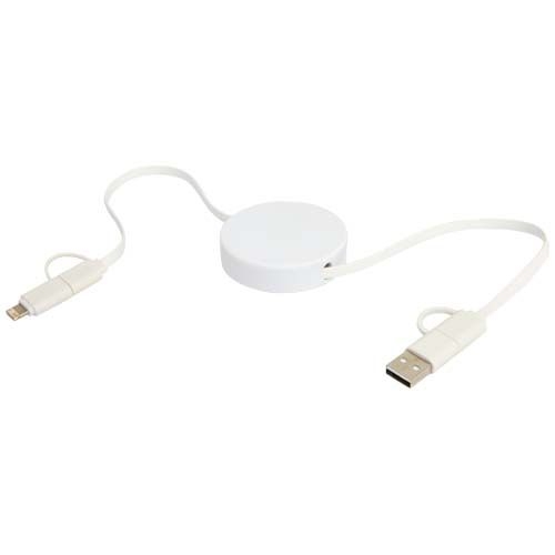 PF124430-1Citala 90 cm 5-in-1 Kabel aus recyceltem Kunststoff fuer Datenuebertragung und 40W Schnellladung_ weiss