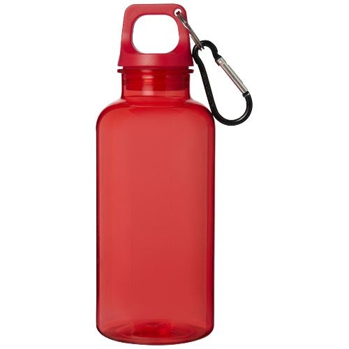 PF100778-2Oregon 400 ml RCS-zertifizierte Trinkflasche aus recyceltem Kunststoff mit Karabiner _ rot