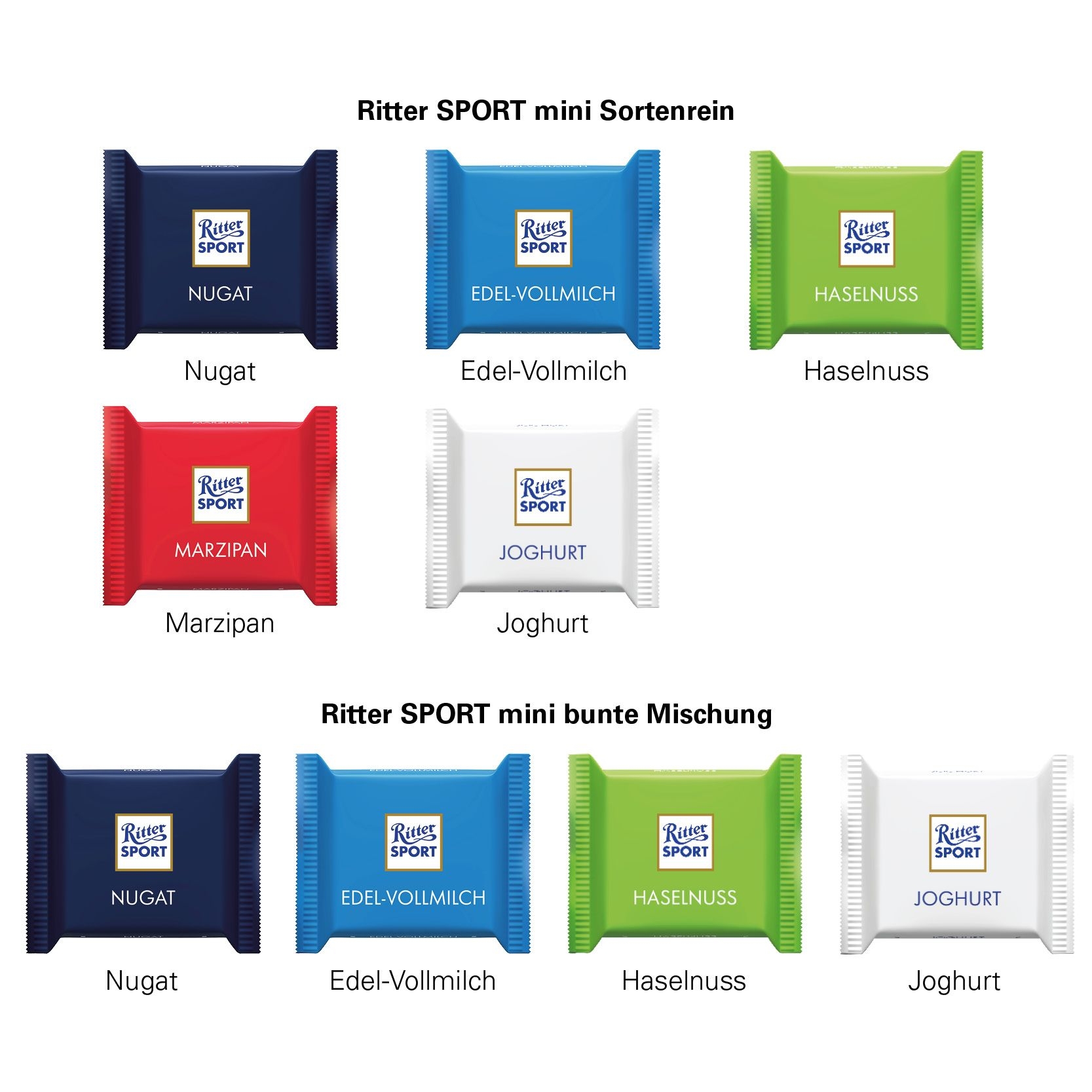 JG10189-3Werbewuerfel Ritter Sport_ Ritter Sport Mini_ Nugat