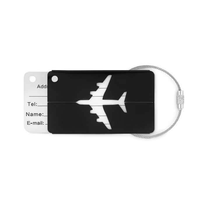 MO9508-03Fly Tag Kofferanhaenger aus Aluminium_ schwarz