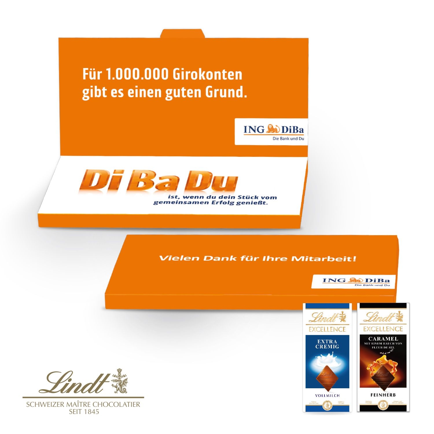 CD91274Grusskarte mit Schokoladentafel von Lindt