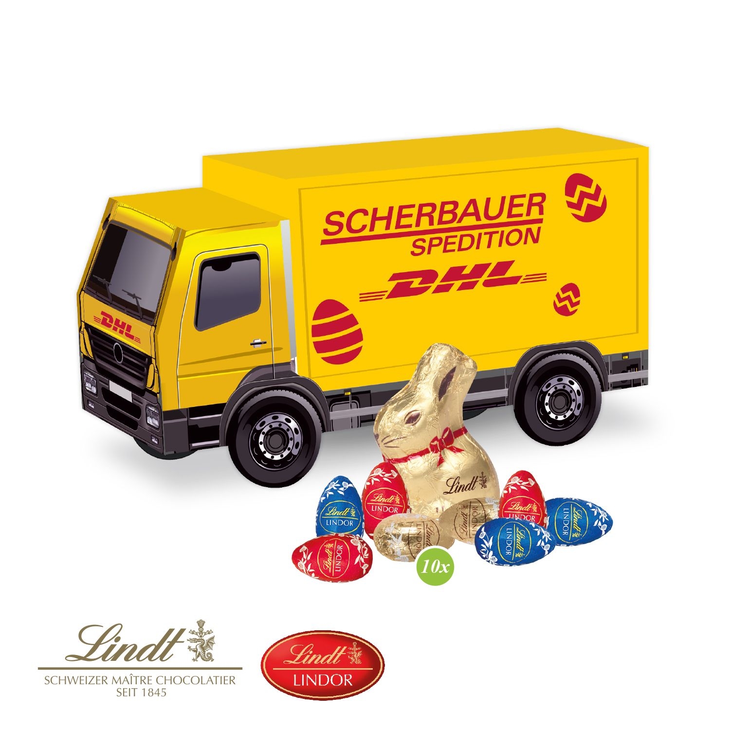 CD94721-013D Praesent LKW Ostern mit Schokoladenmischung von Lindt_ Lindt Schokomischung