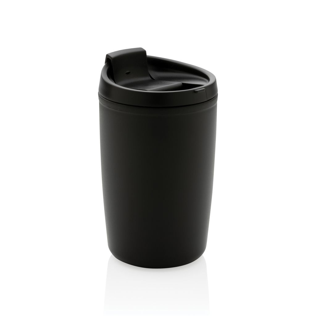 XDP433.08-1GRS recycelter PP-Becher mit Flip-Deckel_ schwarz
