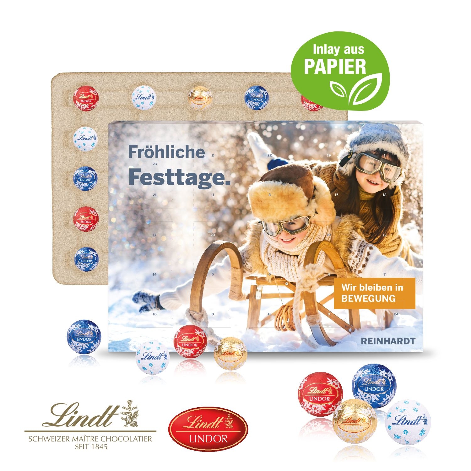 CD55415-01Wand-Adventskalender Lindt _Gourmet Edition_ Inlay aus Papier_ Motiv-Vorlage
