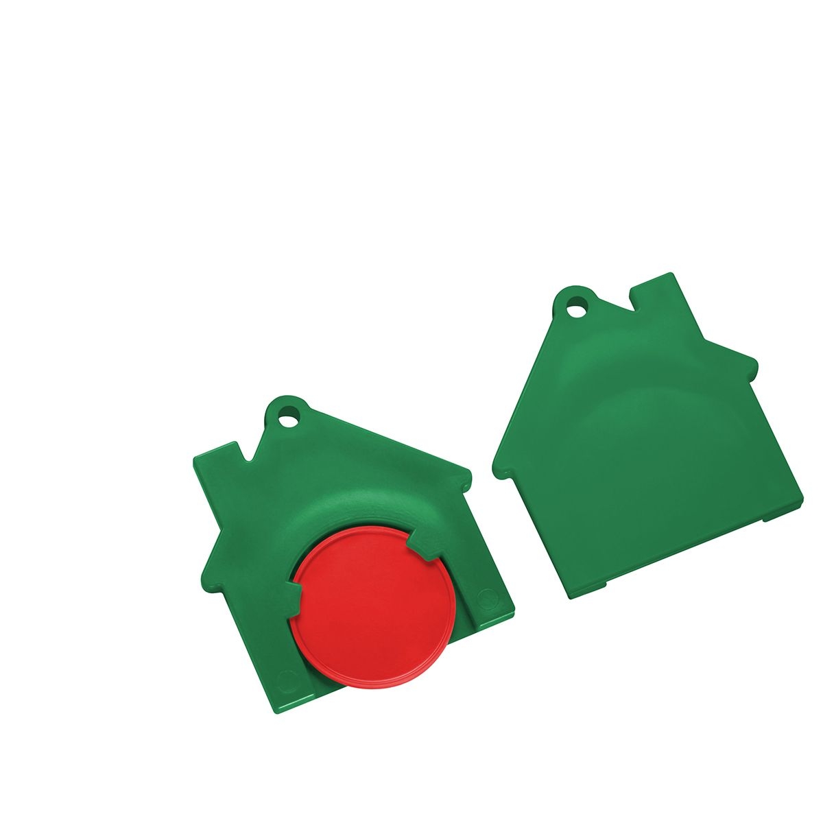 HE7516-1-2Chiphalter mit 1€-Chip _Haus_ rot_ gruen