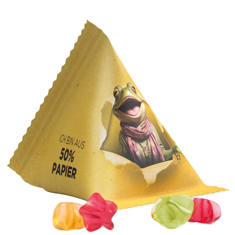 JG17063-2Tetraeder 15g_ Fruchtgummi Standardformen_ Stern_ weisse Folie