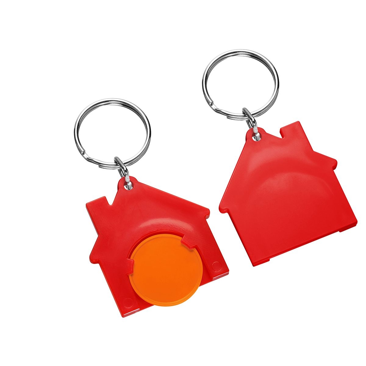 HE7516R-5-1Chiphalter mit 1€-Chip _Haus_ orange_ rot