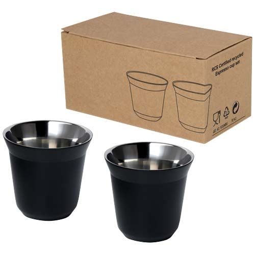 PF100804-2Duo 80 ml RCS-zertifiziertes Espressotassen Set aus Edelstahl _ schwarz