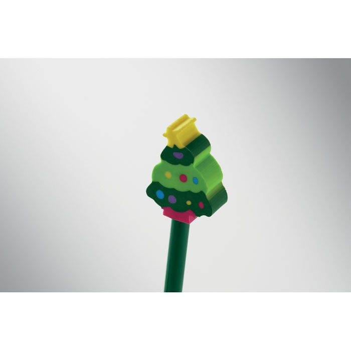 CX1584-09Claus Holzbleistift mit Radiergummi_ gruen