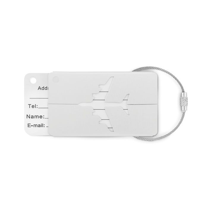 MO9508-16Fly Tag Kofferanhaenger aus Aluminium_ mattsilber