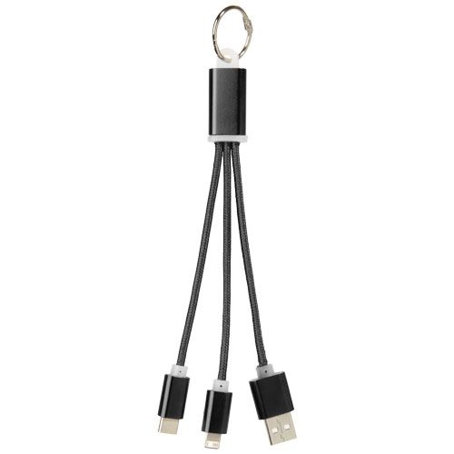 PF134961-1Metal 3-in-1 Ladekabel mit Schluesselanhaenger_ schwarz