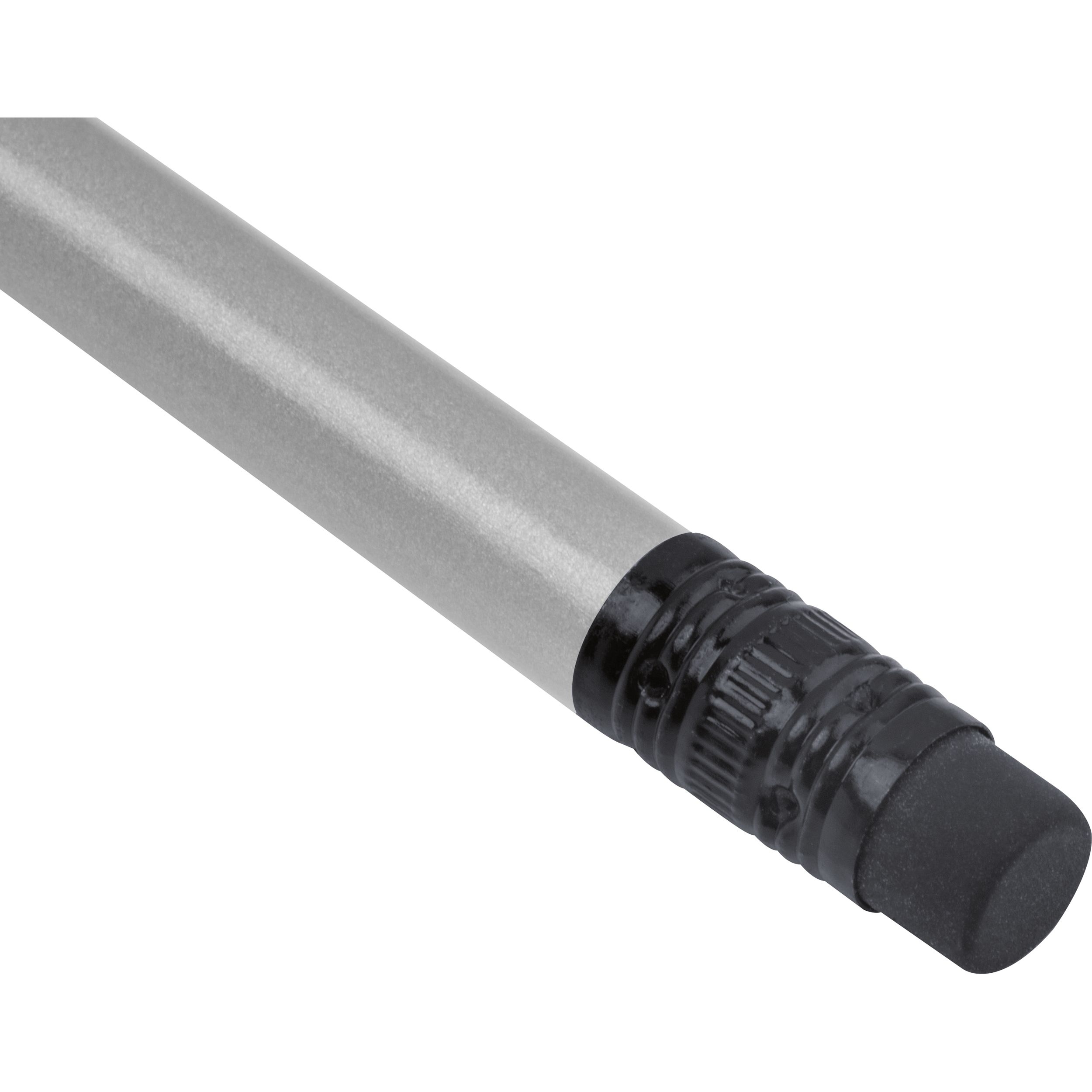 MA15321-97Bleistift mit Radiergummi in Metallic-Farben JAMES_ silber