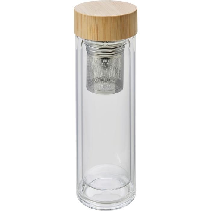 GI9135-11Doppelwandige Glasflasche Vicente_ brown