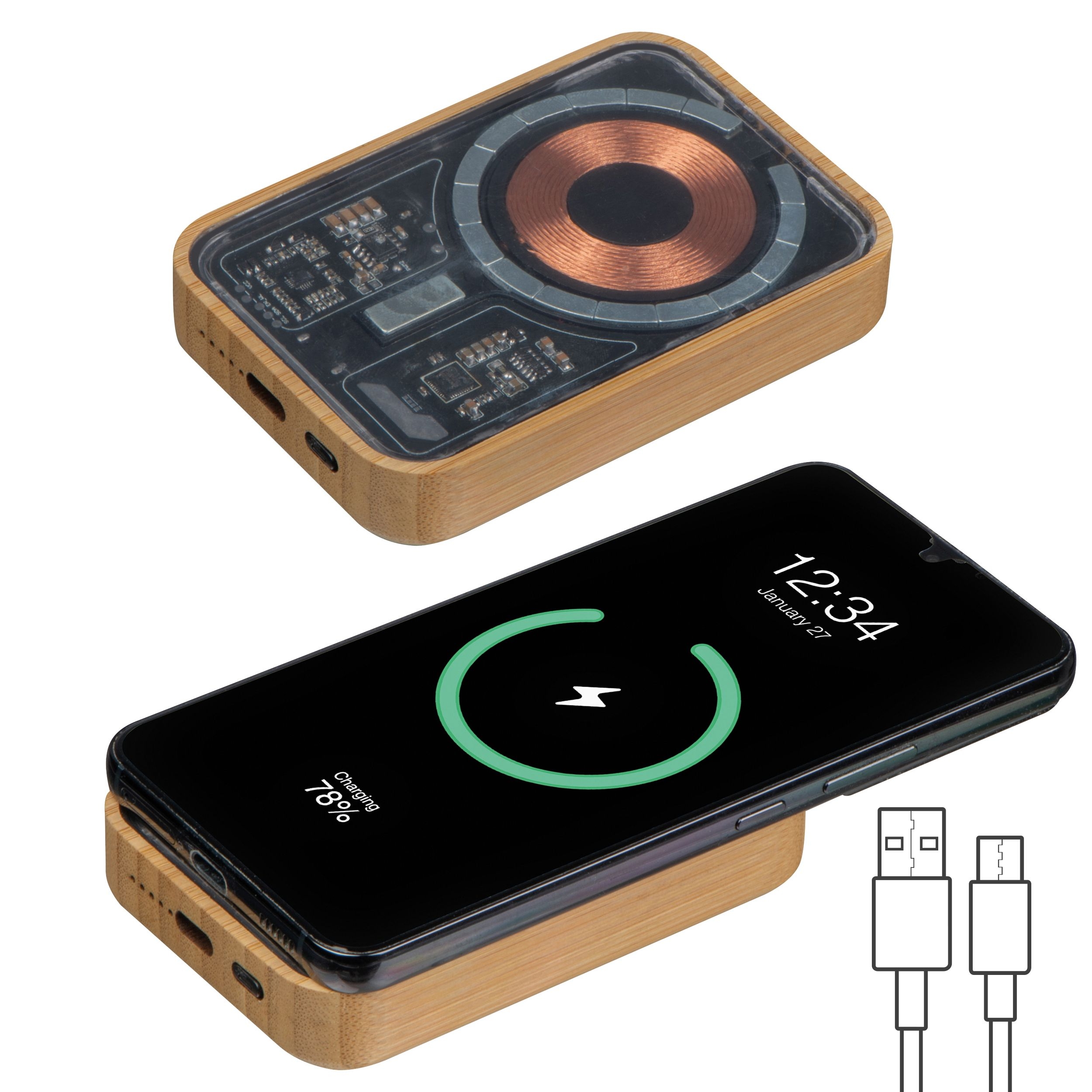 MA33949-13Magnetisches Ladegeraet 5.000 mAh CONSTANCE_ beige