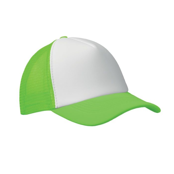 MO2269-68Bubble Truckers Cap_ neon gruen