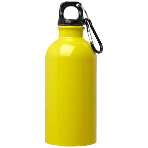 PF100860-2Oregon 400 ml RCS-zertifizierte_ einwandige Trinkflasche aus Edelstahl mit Karabinerhaken_ gelb