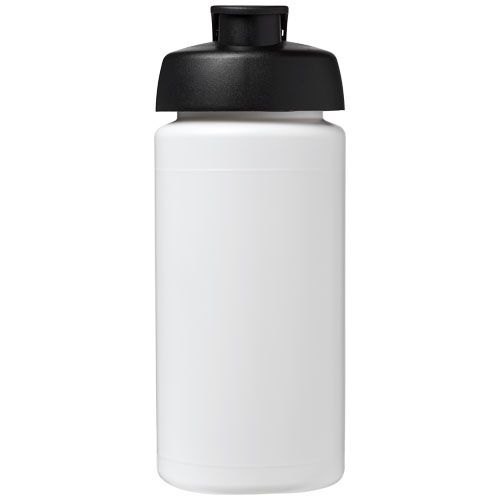 PF210072-1Baseline® Plus grip 500 ml Sportflasche mit Klappdeckel_ weiss_schwarz