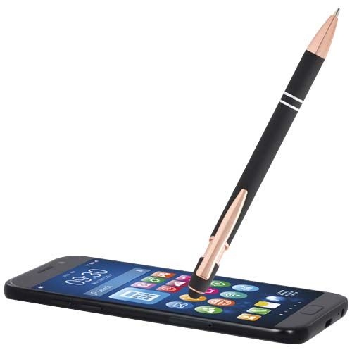 PF107974-6Nanna Kugelschreiber mit Roségold Finish _blaue Mine_ schwarz