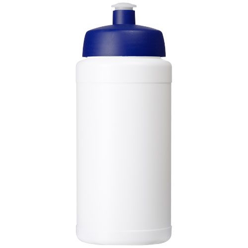 PF210444-8Baseline Recycelte Sportflasche_ 500 ml_ weiss_blau