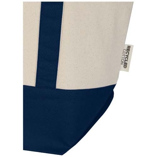 PF120749-2Sam 320 g_m² Tragetasche aus GRS recycelter Baumwolle_ navy_natur