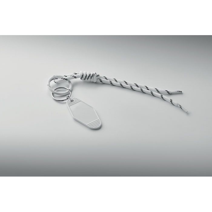 MO3167-06Keybraid Schluesselring mit Schnur_ weiss