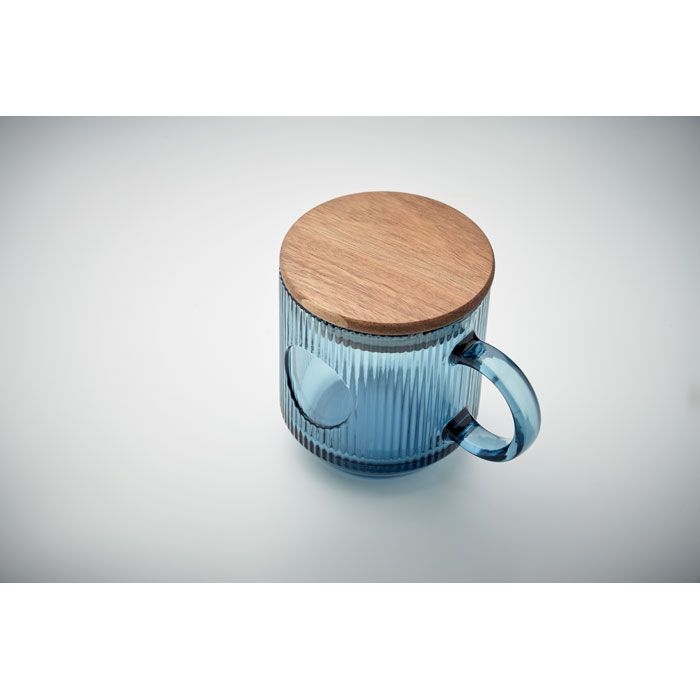 MO2752-23Vitrio Mug Gerippter Glasbecher 300ml_ transparent blau