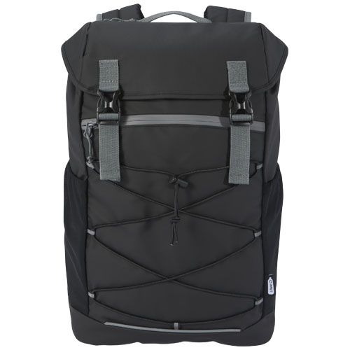 PF130044-1Aqua 15_6_ GRS recycelter wasserabweisender Laptop-Rucksack 23 L_ schwarz