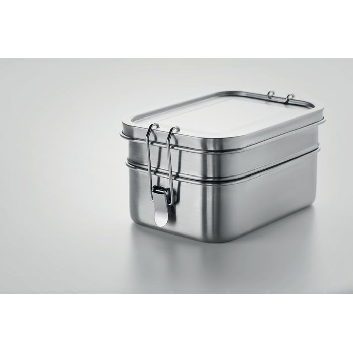 MO6212-16Double Chan Lunchbox aus Edelstahl_ mattsilber