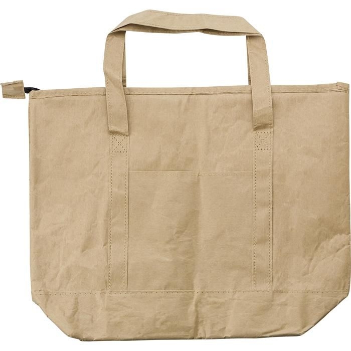 GI8263-11Laminierte Einkaufs- und Kuehltasche aus Papier Oakley_ brown