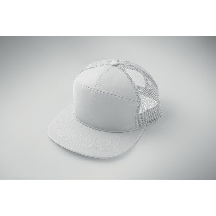 MO2866-06Bead Flache Kappe 7 Panels_ weiss