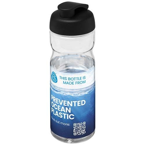 PF210097-25H2O Active® Eco Base 650 ml Sportflasche mit Klappdeckel_ transparent_schwarz