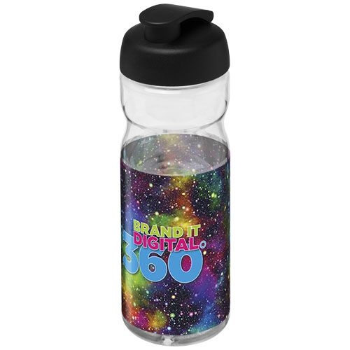 PF210045-1H2O Active® Base 650 ml Sportflasche mit Klappdeckel_ transparent_schwarz