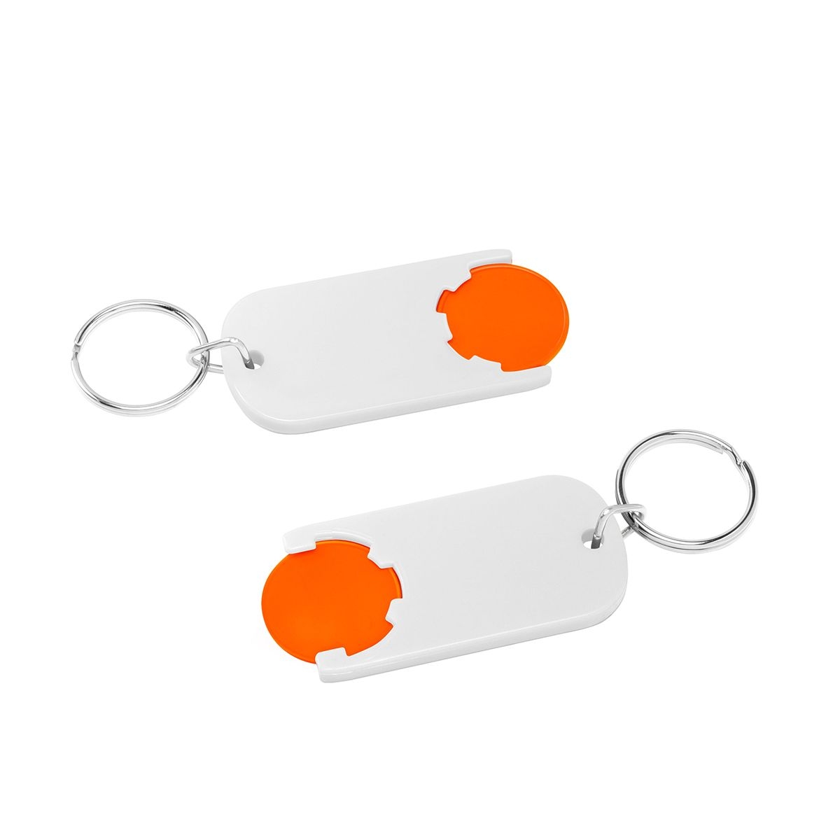 HE7439R-5-0Chiphalter mit 1€-Chip _Alpha_ orange_ weiss