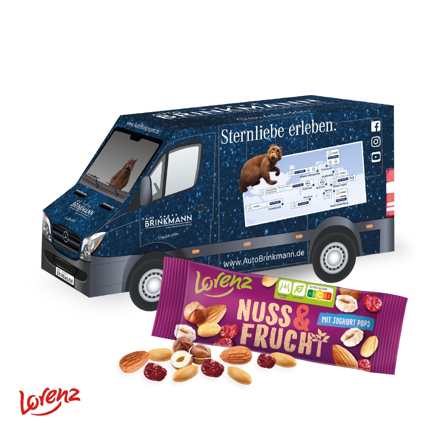 CD91714-013D Praesent Transporter mit Lorenz Nuss _ Frucht_ Lorenz Nuss _ Frucht