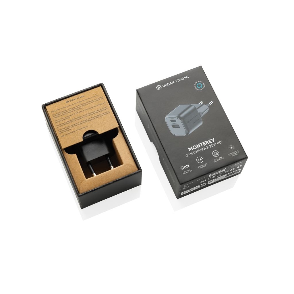 XDP301_97-01Urban Vitamin Monterey 20W-GAN-Ladegeraet aus RCS rec. PC_ schwarz