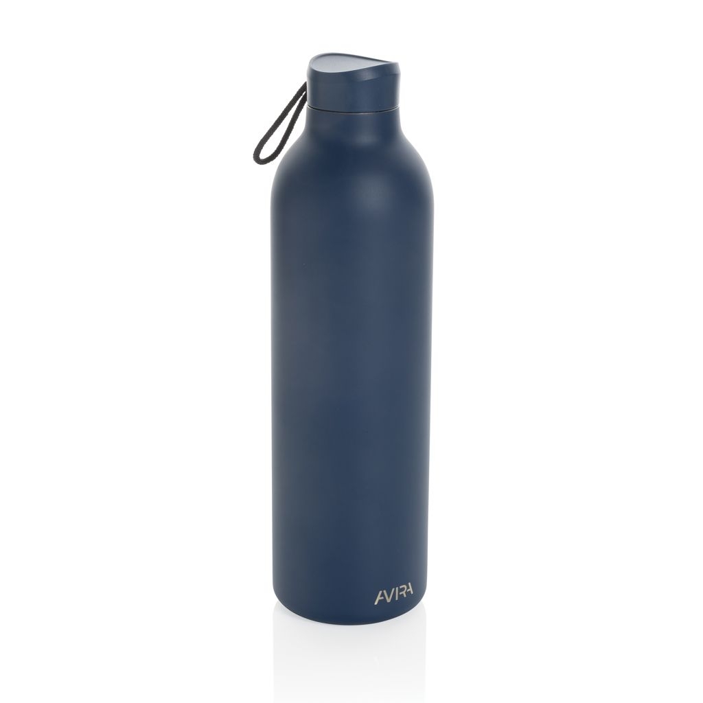 XDP438.01-25Avira Avior RCS recycelte Stainless-Steel Flasche 1L_ navy blau
