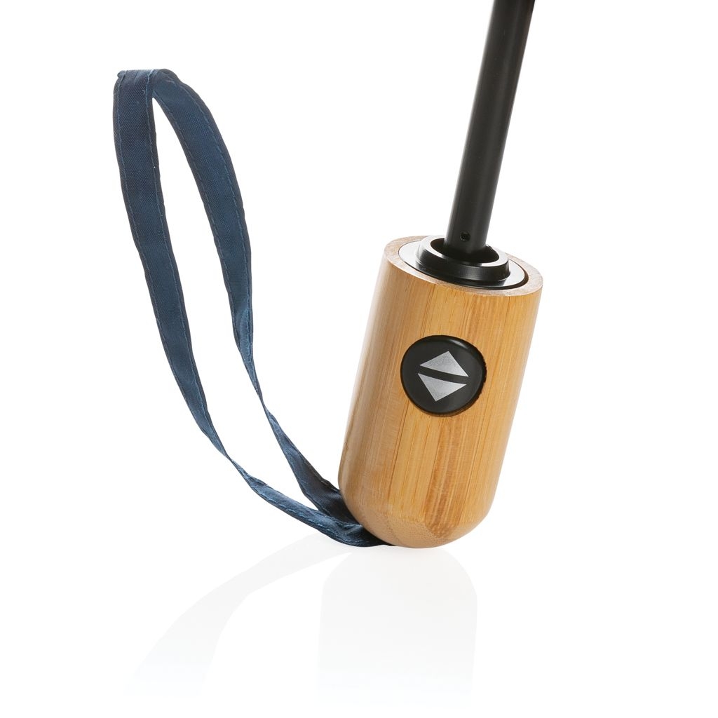 XDP850_61-521_ Impact AWARE™ RPET 190T Bambus-Schirm autom. open_close_ navy blau