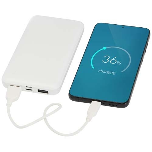 PF124458-1Intan 10 W 10.000 mAh Powerbank aus recyceltem Kunststoff_ weiss