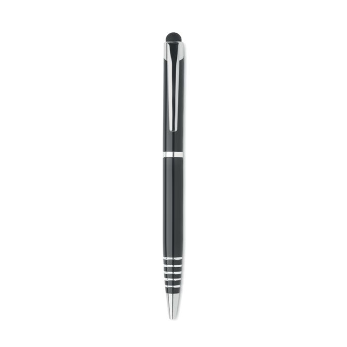 MO2157-03Florina Drehkugelschreiber mit Stylus_ schwarz