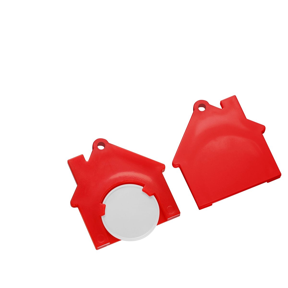 HE7516-0-1Chiphalter mit 1€-Chip _Haus_ weiss_ rot