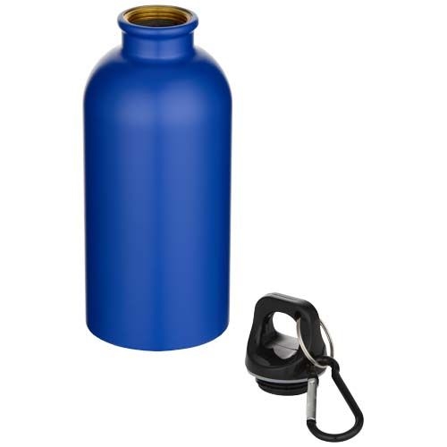 PF100871-2Oregon 400 ml matte RCS-zertifizierte einwandige Trinkflasche aus recyceltem Edelstahl mit Karabiner