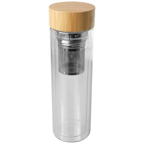 PF100810-1Bailey 400 ml Flasche aus Borosilikatglas mit Infuser und Bambusdeckel_ transparent klar