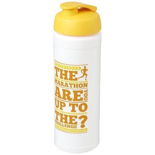 PF210074-11Baseline® Plus grip 750 ml Sportflasche mit Klappdeckel_ weiss_gelb