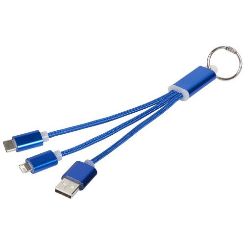 PF134961-3Metal 3-in-1 Ladekabel mit Schluesselanhaenger_ royalblau