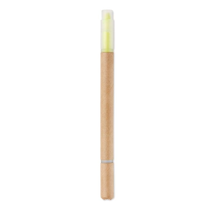 MO9895-08Duo Paper Kugelschreiber mit Textmarker_ gelb